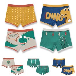 Dino underwear กางเกงในผ้า cotton ลายไดโน 4 ตัว(UNDERWEAR43)