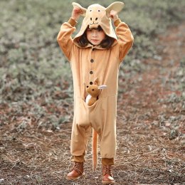 Kangaroo jumpsuit ชุดหมีจิงโจ้ ขายาวพร้อมฮู้ด(FANCY167)