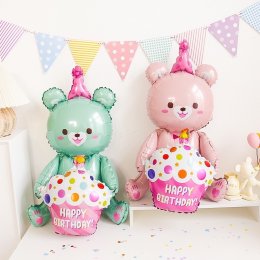 Cupcake bear ลูกโป่งรูปหมีถือคัพเค้ก (TOY656)