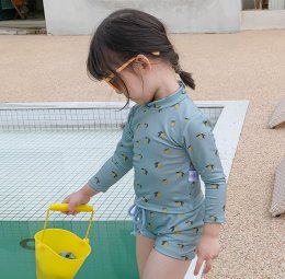 ชุดว่ายน้ำเด็ก lemon lover 3 ชิ้น ( เสื้อ กางเกง หมวก)(SW213)