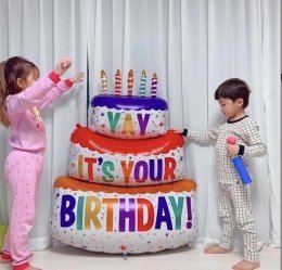 Giant Cake Balloon ลูกโป่งเค้กยักษ์ดีไซน์สีสันสดใส 