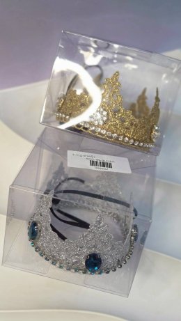 มงกุฏเจ้าหญิง ประดับเพชร มีสายรัดคางมาพร้อมสายรูดยืดหยุ่น