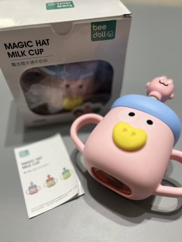 Magic hat milk cup แก้วหัดดื่มนม ด้านในเป็นแก้วใส 