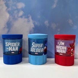 แก้วน้ำ superhero งานดิสนีย์พร้อมฝาปิดและฐานซิลิโคน