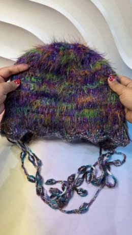 หมวกไหมพรมสายยาวปอมๆสไตล์เกาหลี ทรงสวยดีไซน์เก๋