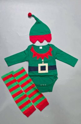 ชุดบอดี้สูท elf รับเทศกาลChristmasเขียว-แดง 