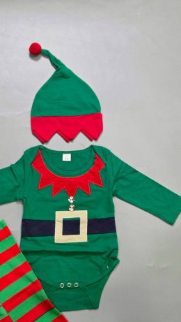 ชุดบอดี้สูท elf รับเทศกาลChristmasเขียว-แดง 