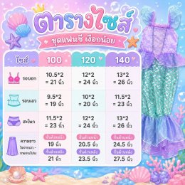 ชุดแฟนซีเด็กMermaid ชุดแฟนซี ชุดเงือกน้อย