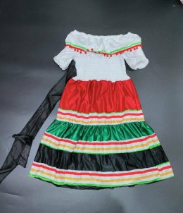 ชุดนานาชาติ ชุดเม็กซิกันเด็กเป็นชุดเดรสยาวจีบระบาย