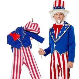 ชุดแฟนซีเด็ก ชุดวันชาติอเมริกา USA ธีมธงชาติ (ชุด+หมวก) 