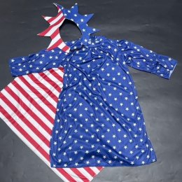 ชุดแฟนซีเด็ก ชุดวันชาติอเมริกา USA ธีมธงชาติ (ชุด+หมวก) 