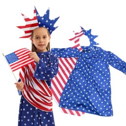 ชุดแฟนซีเด็ก ชุดวันชาติอเมริกา USA ธีมธงชาติ (ชุด+หมวก) 