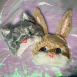 หน้ากากขนปุย หน้ากากวัน easter ดีไซน์ขนปุยๆ