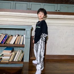 Checker Hip Boy เสื้อโอเวอร์ไซซ์แขนลายตารางหมากรุก