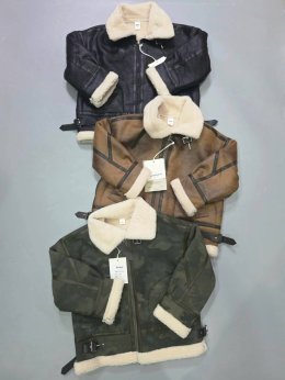 เสื้อกันหนาวแจ็กเก็ตหนังนุ่ม Suede Cloudy Fur Jacket Kids