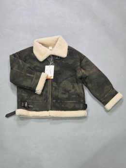 เสื้อกันหนาวแจ็กเก็ตหนังนุ่ม Suede Cloudy Fur Jacket Kids