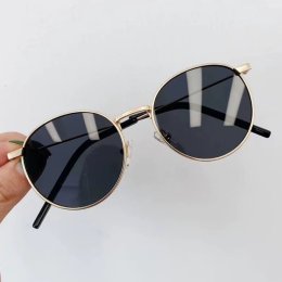 แว่นเด็กวินเทจ METAL SUNGLASS กรอบทองเลนส์ดำ