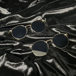 แว่นเด็กวินเทจ METAL SUNGLASS กรอบทองเลนส์ดำ