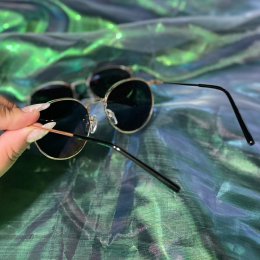 แว่นเด็กวินเทจ METAL SUNGLASS กรอบทองเลนส์ดำ