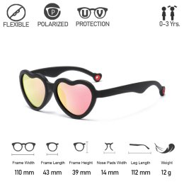 Mini heart sunglass แว่นเด็กกรอบหัวใจเลนส์ปรอท