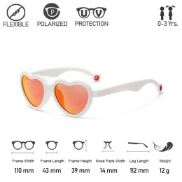 Mini heart sunglass แว่นเด็กกรอบหัวใจเลนส์ปรอท