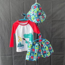 SET ชุดว่ายน้ำเด็ก 3 ชิ้น พร้อมส่งจากไทย ครบจบในเซ็ตเดียว