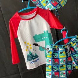 SET ชุดว่ายน้ำเด็ก 3 ชิ้น พร้อมส่งจากไทย ครบจบในเซ็ตเดียว