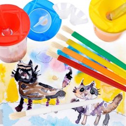 Paint Cup with brush set เซ็ตถ้วย 10 ใบพร้อมพู่กัน(toy692)