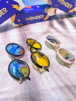 Colorful Round Retro แว่นกันแดดเด็กสุดคิ้วท์ สไตล์เรโทร 