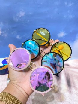 Colorful Round Retro แว่นกันแดดเด็กสุดคิ้วท์ สไตล์เรโทร 