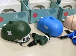 Dinosaur halter fan พัดลมไดโนห้อยคอพกพา น้ำหนักเบา
