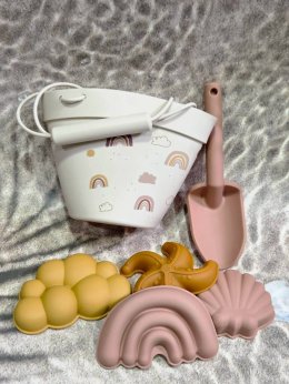 Silicone Beach toy set ชุดถังตักดินซิลิโคนและแม่พิมพ์
