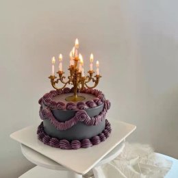 เชิงเทียนวันเกิด แถม เทียนสีขาว 9 เล่มปักเค้กสวยๆ