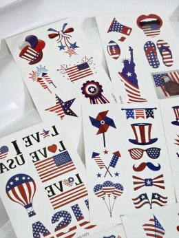 USA Tattoo Set เรืองแสงในที่มืด พร้อมสนุกทุกเทศกาล