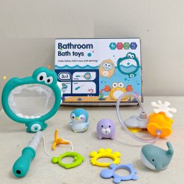 set ของเล่นน้ำ พร้อมตาข่ายตักของเล่นน้ำ 3in1 