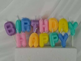 เทียน Happy Birthdayเทียนวันเกิดตัวอักษรน่ารัก