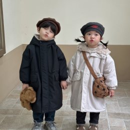 เสื้อโค้ทเด็กตัวยาว Trench Coat for kidsดูเป็นเกาหลีเกาใจ 