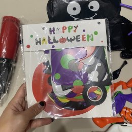 เซ็ตลูกโป่งและอุปกรณ์ตกแต่งผนังสำหรับวัน halloween