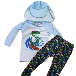Dino surf set เสื้อ กางเกง หมวกกันยูวี