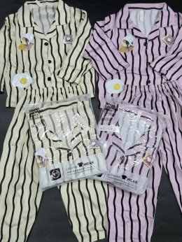 ชุดนอนเด็กลายอาหารเช้าสุดคิ้วท์