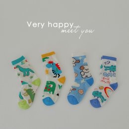 ถุงเท้า illustration sock(SOCK115 DINOSAUR )