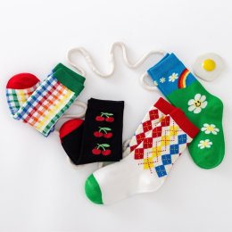 ถุงเท้า illustration sock(SOCK115 FLOWER)