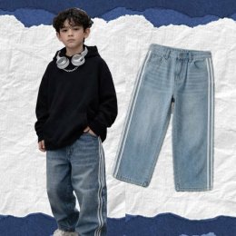 กางเกงยีนส์เด็กขายาว ทรงแบ็คกี้ oversize Baggy Pants 