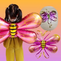 ลูกโป่งฟลอยส์ผึ้ง ผีเสื้อ ปีกนางฟ้า