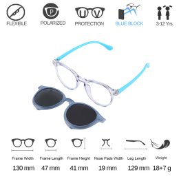 แว่นกันแสงสีฟ้าเด็กแบบมีคลิปกันแดด