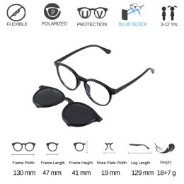 แว่นกันแสงสีฟ้าเด็กแบบมีคลิปกันแดด