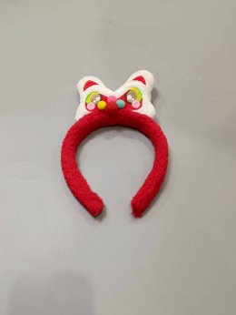 คาดผมตรุษจีน หัวสิงโตติดปอมปอม