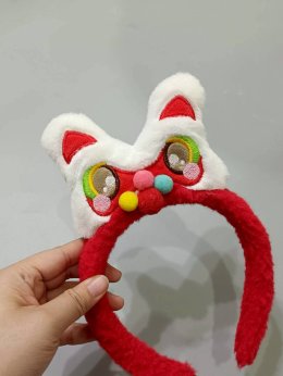 คาดผมตรุษจีน หัวสิงโตติดปอมปอม