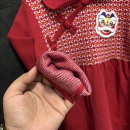 เดรสไหมพรมตรุษจีนเด็ก