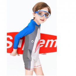 ชุดว่ายน้ำเด็ก Shark Fin (2ชิ้น ชุด+หมวก)(SW217)